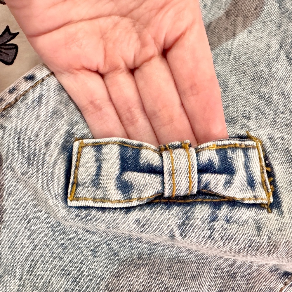 VTG 80s 90s Jordache Denim Vest with Bows - Picture 7 of 16